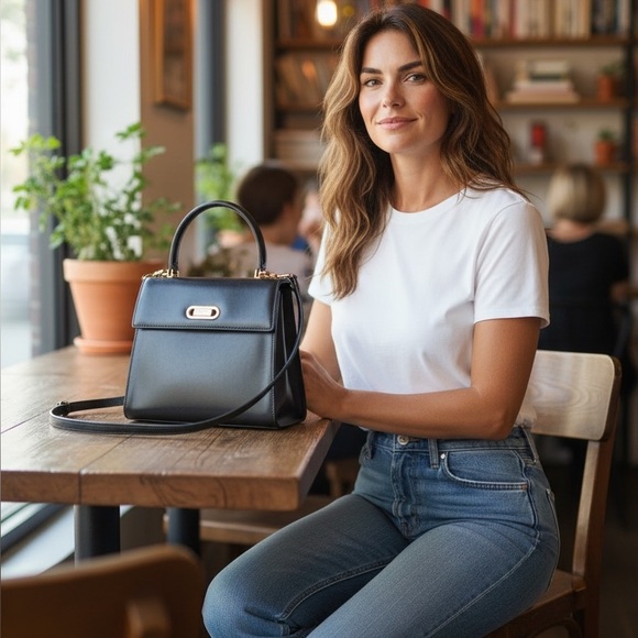 Vintage Bally Black Leather Top Handle Crossbody – Made in Italy - Picture 3 of 17